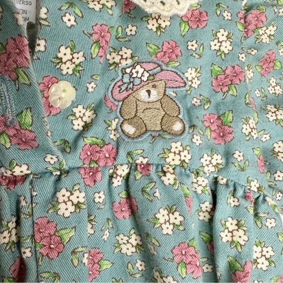 Vintage Carter’s Floral Embroidered Baby One Piece Button Collar Romper 3-6 M - Picture 5 of 10